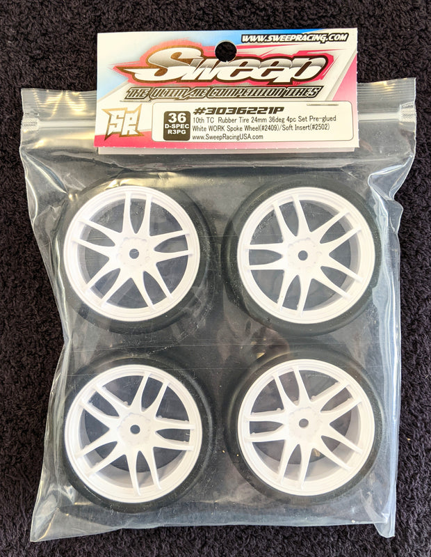 SWEEP 3036221P R3PG 36 D-Spec Tires on White WORK wheels - (2pr)