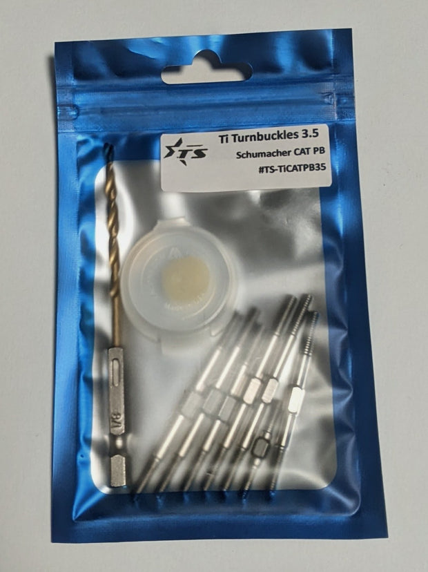 Track Star Hex Adjust 3.5mm Titanium Turnbuckle Set - Schumacher CAT PB (7pcs)