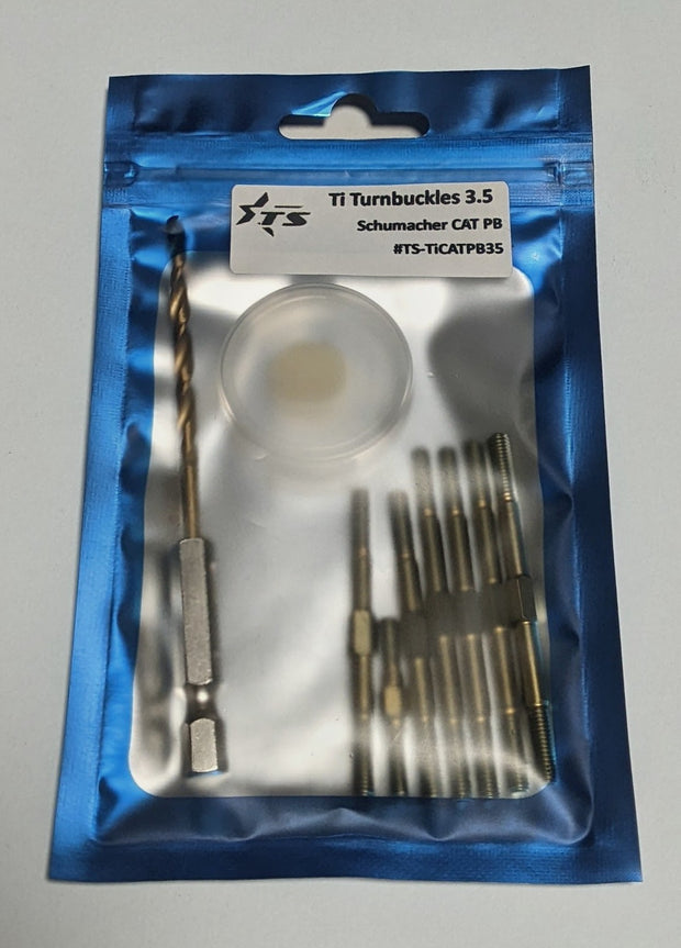 Track Star Hex Adjust 3.5mm Titanium Turnbuckle Set - Schumacher CAT PB (7pcs)
