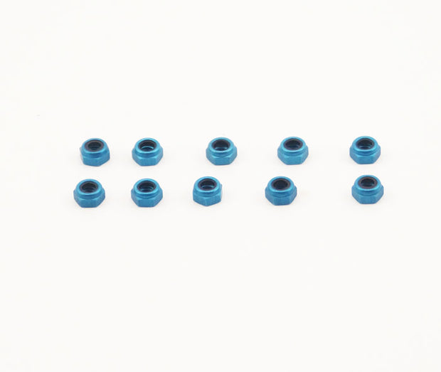 Custom Works 5205 4-40 Blue Aluminum Lock Nuts (10)