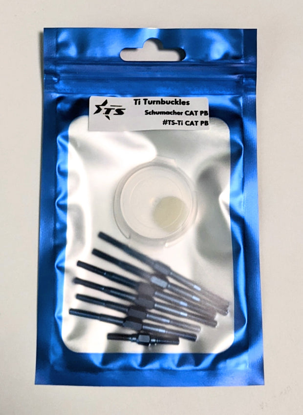 Track Star Hex Adjust Titanium Turnbuckle Set - Schumacher CAT PB (7pcs)