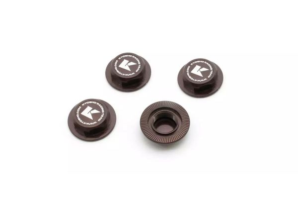 Kyosho Wheel Nut (Gun Metal/4pcs/Flange Cap/Serration) IFW649GM