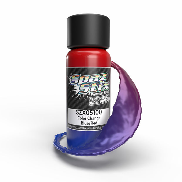 Spaz Stix Color Change Airbrush Paint, Blue/Red, 2oz Bottle