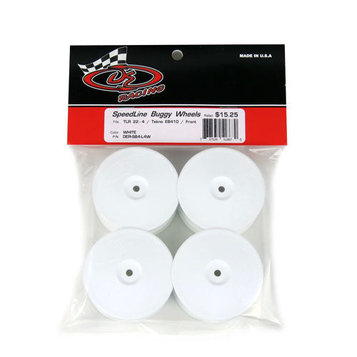 DE Racing Speedline 1/10 Buggy Front 2.2" Wheels 12mm- TLR 22x4 & Tekno EB410 (4pcs)