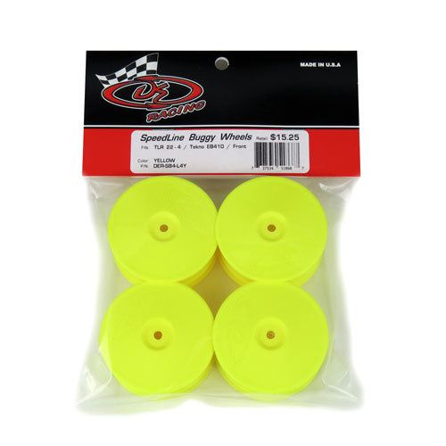 DE Racing Speedline 1/10 Buggy Front 2.2" Wheels 12mm- TLR 22x4 & Tekno EB410 (4pcs)