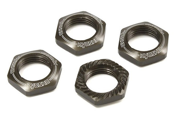 Kyosho IFW472GM 17mm Hex Nut (Gunmetal/4pcs/Serrated)